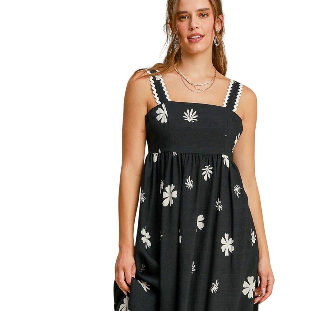 Umgee NWT Boutique Black & White Resort Midi Coastal Sundress SZ M - Picture 6 of 8
